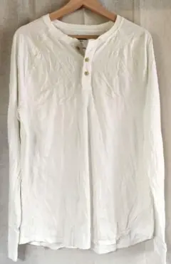 Goodfellow & Co ヘンリーネック長袖カットソー L ホワイト