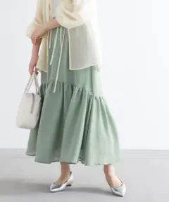 ①新品n'OrLABEL●ゆるひら涼スラブマーメイドティアードスカート●再値下げ