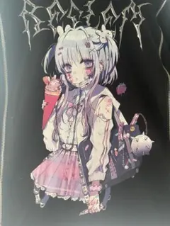 REFLEM×negi コラボ パーカー 黒 ブルー 女の子イラスト REFLEM×negi コラボ パーカー 黒 ブルー 女の子イラスト レディース
