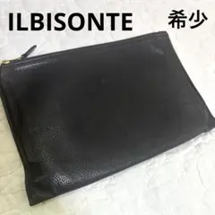✨️美品✨️ イルビゾンテ クラッチバッグ ブラック レザー ロゴ