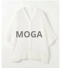 新品 MOGA リネン カラミオーバーサイズブラウス カーディガン ホワイト