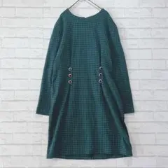 【Miss Dorby】レディース 格子柄 長袖チェック柄 ドロストワンピース