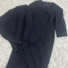 【極美品】ユキトリイ 高級礼服 ブラックフォーマル ワンピースセットアップ