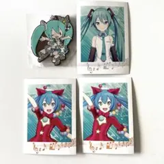 初音ミク　ラバーキーホルダー（未開封）チェキ風カード3枚セット プロセカ