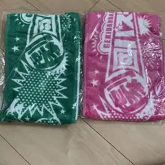 俺たち賞金稼ぎ団　マフラータオル　緑　ピンク