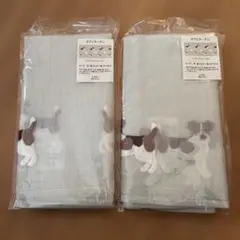 完売 新品 スリコ カフェカーテン 2枚セット 3COINS 犬柄