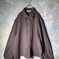 【ヴィンテージ】焦茶の軽いシャツ used 古着 ZBS2