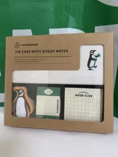 新品　Starbucks Tin Case with Sticky Notes