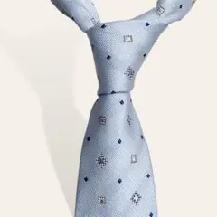 ♥️美品 イタルスタイル シルク ライトブルー 小紋柄 レギュラータイ ネクタイ