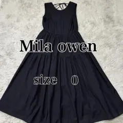 【Mila owen】後ろリボンノースリティアードワンピース ブラック