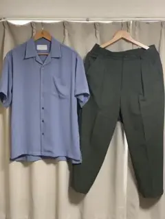 UNITED TOKYO オープンカラーシャツ+ワンタックスラックス　2点セット