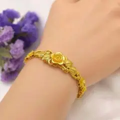 ?新品?24K金八重咲きブレスレットレディースブレスレット黄金999488