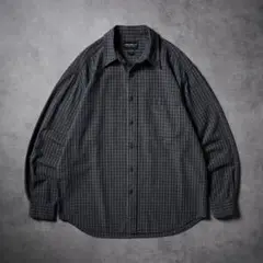 00s Eddie Bauer チェックシャツ 長袖シャツ ブラック×グレー