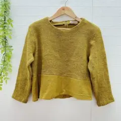 【PINORE】 7分袖ニット 切り替えニット （L） パワーショルダー