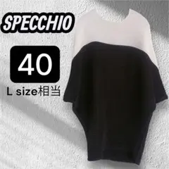 【SPECCHIO スペッチオ】トップス 黒白ドルマントップスレディーストップス