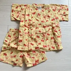 美品！花柄 甚平 黄色 90cm