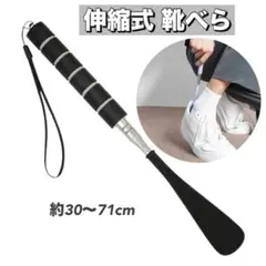 224 ステンレス 靴べら 伸縮式 携帯ストラップ付き 扇形 軽量 耐久性◎