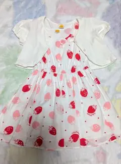 ムージョンジョン いちご柄 ワンピース ボレロ 120