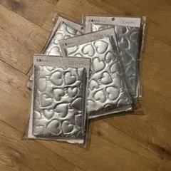 セリア 圧着キルト 生地 ハンドメイド ハート柄 シルバー 4点セット