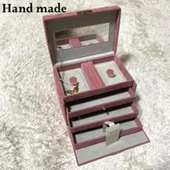 【未使用】ベルベット ジュエリー ボックス アクセサリー ケース　鍵付き