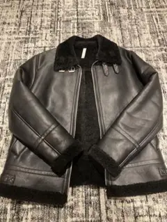 ZARA メンズ フェイクレザー ライダース ジャケット ボア