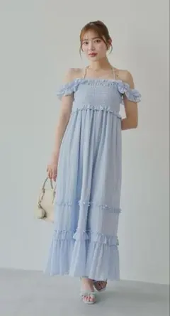 Chico フリルデザインベアワンピース