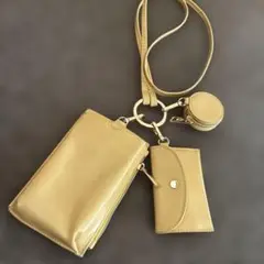 イエロースマホショルダーバッグ 付属品あり