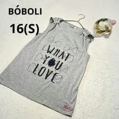 BOBOLI ボボリノースリーブカットソー 灰 プリント トップス/16(S)