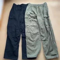 パープル&イエロー　メンズカーゴパンツ　2点