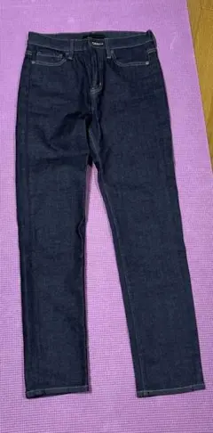 新品　ユニクロ　 デニム　スキニーストレート　ハイライズ　25 63.5 濃紺