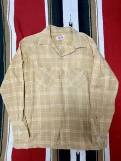 60'sPoly×Cotton L/Sビンテージチェックシャツボックスシルエット