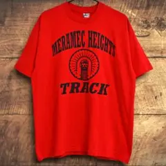 90s USA製　フルーツオブザルーム　ネイティブアメリカン Tシャツ　レッド