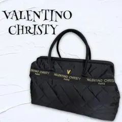 【VALENTINO CHRISTY】ボストンバッグ 3Dロゴ ビッグサイズ 黒