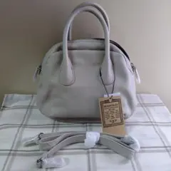 新品★BEARDSLEY ライトグレー ハンドバッグ
