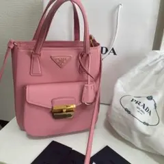 ほぼ新品!PRADA プラダ レア 2way ショルダーバッグ ポケット ピンク