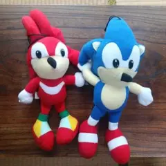 【 レトロ 】1991年製 セガソニック ぬいぐるみ 現状品 1991年SEGA ソニック・ザ・ヘッジホッグ ぬいぐるみ 4個セット
