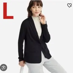 【 ユニクロ 】UVカット ジャージー ジャケット ブラック L レディース
