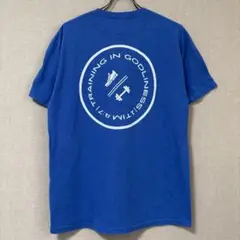 731 青 trinity アメリカ古着 Tシャツ ブルー プリントTシャツ