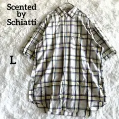 [訳あり安値]センテッド スキャッティ 【L】ボタンダウンシャツ 半袖 綿100