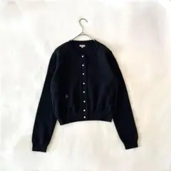 《ドレステリア》【サイズ38】カーディガン ブラック ロゴ刺繍 オフィス 冬