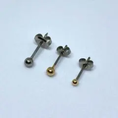 【新品・送料無料・即購入OK】シンプルな丸型ピアス３点セット／シルバー＆金