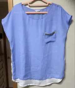 GLACIER 薄紫 シフォン シャツ Lサイズ