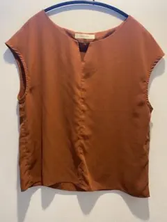 Doux archives 半袖 トップス ブラウス 茶色　テラコッタ