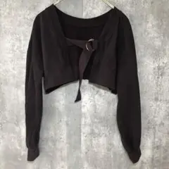 ✨美品✨ カーディガン ♡ ベルト クロップド丈 羽織り 着回し 茶 お洒落