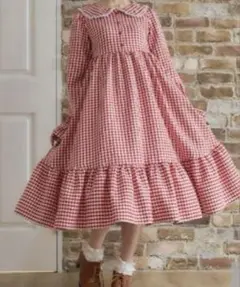 しまむら 星名桜子 コラボ チェック柄 ロングワンピース