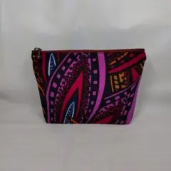 アフリカ布16cmファスナーポーチNo.26 製作relief.my03