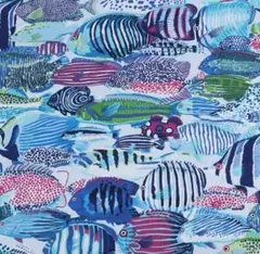 8/7限りSALE　巾150cm×30cm 延長可能　魚　布　厚め