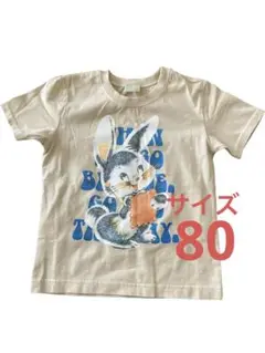 261 未使用　海外製　ウサギ柄　 Tシャツ　サイズ80