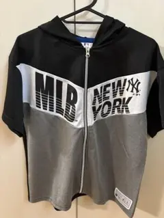 MLB フルジップフーディ 黒・白・グレー