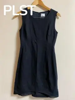PLSTプラステ　ノースリーブワンピース　ワンピース　　デザイン裾　ブラック　0